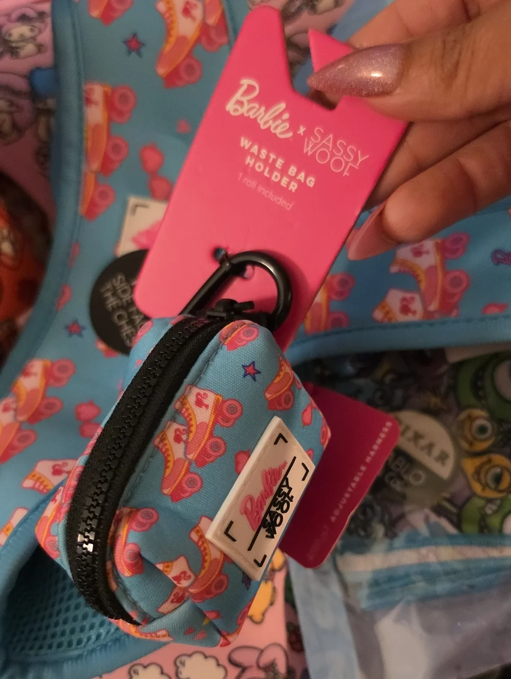 Barbie Blue Roller Skate Poop Bag Holder Sassy Woof